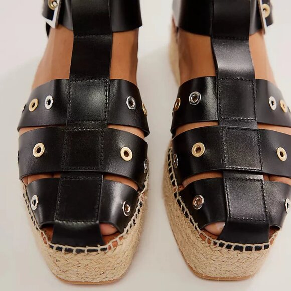 NEW Free People  Gable Glad Espadrille Gladiator Sandals Leather 254 693 - Picture 2 of 9
